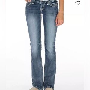 BKE Sabrina Women's Stretch Boot Cut Jeans in Blue 28 x 33 1/2